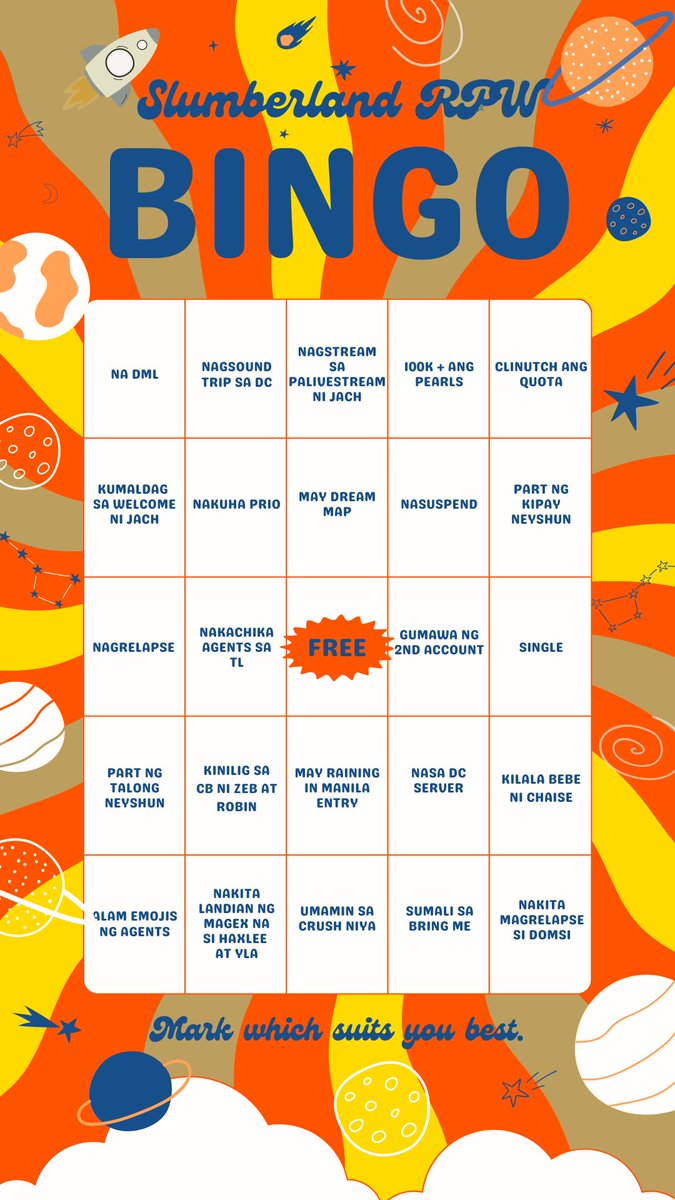 SLMBRLANDRPW's tweet photo. ㅤ

❨ ✦ ❩  LAST ACTIVITY
               
Relapse? DML? Plus pearls? C’mon and fit whatever that fancies in this BINGO CARD SLUMBER EDITION! Take as many as you like. Take it like it’s a trip down the memory lane! QRT or reply below your result!

ㅤ https://t.co/NfHw9P7b2P