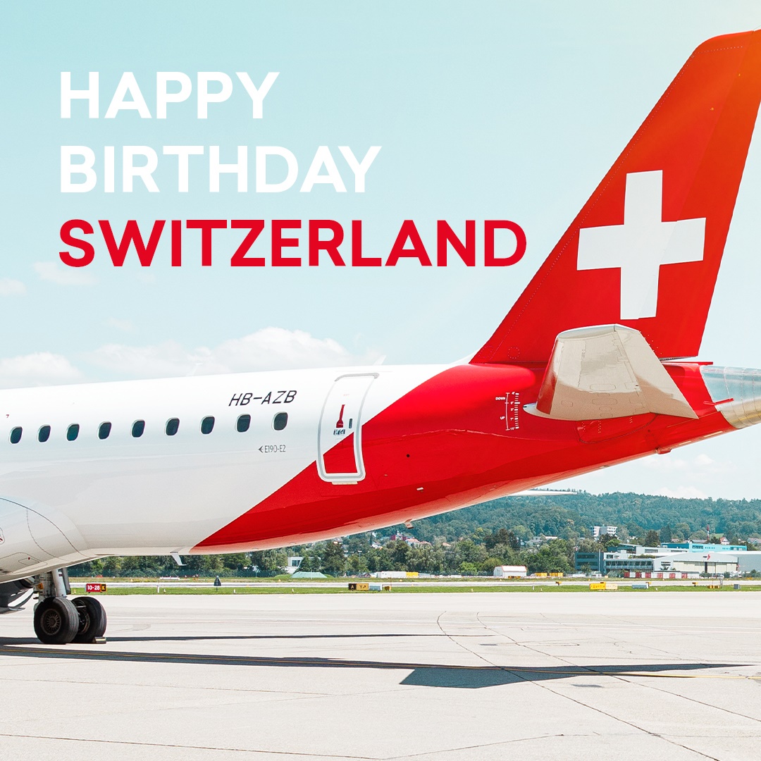 Alles gueti Schwiiz 🇨🇭❤️! Joyeux anniversaire la Suisse! Buon compleanno Svizzera! Happy Birthday Switzerland! Swiss tradition going beyond borders - It is an honour to carry the Swiss flag on our tail everyday as we connect people from Switzerland to the World. 🌍