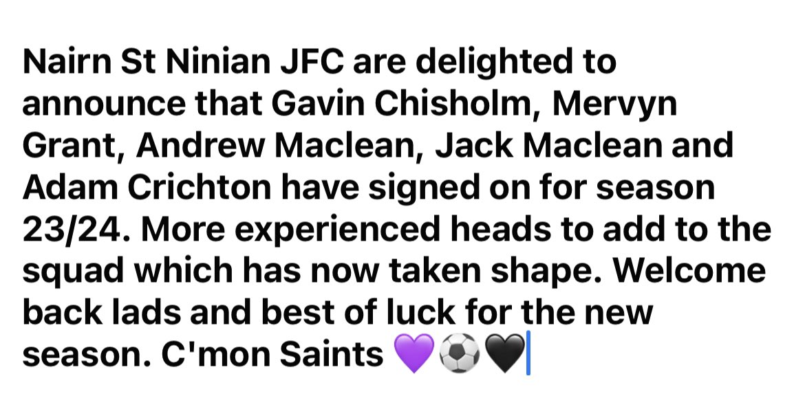 Nairn St Ninian F.C tweet media