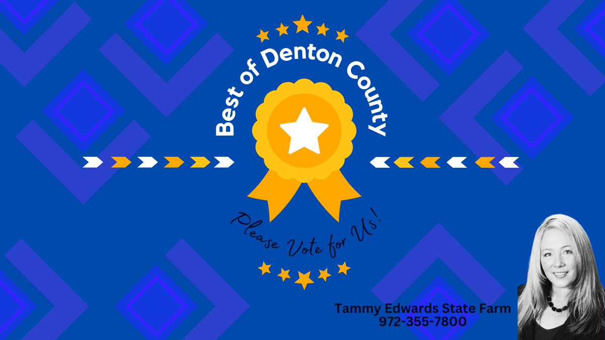 StateFarm96's tweet photo. THANK YOU for nominating us! 🏅🏆Now we need your VOTE to WIN! Please visit Best of Denton County website and VOTE for US. We are so thankful for your support! ♥️ #bestofdentoncounty #bestautoinsurance #bestlifeinsuranceagent #grateful #goodneighbor #lakesidedfw https://t.co/dlB2TucYRG