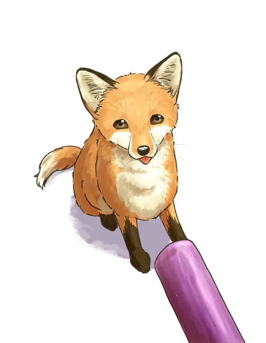 アイス食べてたらこの顔で見てくる  #イラスト