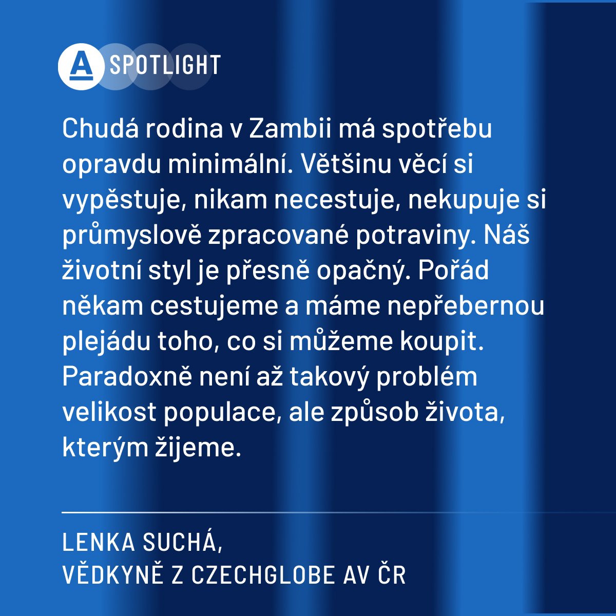 🔵 “Do budoucna uvidíme mnohem větší nárůst lidí, kteří budou muset opustit domovy, protože už prostě nebudou moci žít tam, kde žijí,” říká vědkyně Lenka Suchá z CzechGlobe Akademie věd k tomu, jaký vliv má změna klimatu například na úrodu. Už teď mají proměny počasí fatální…