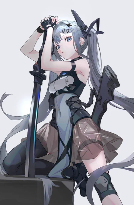 #この子ひとりで自分を認識してもらえそうなうちの子見せて欲しい 銀髪SFツインテ