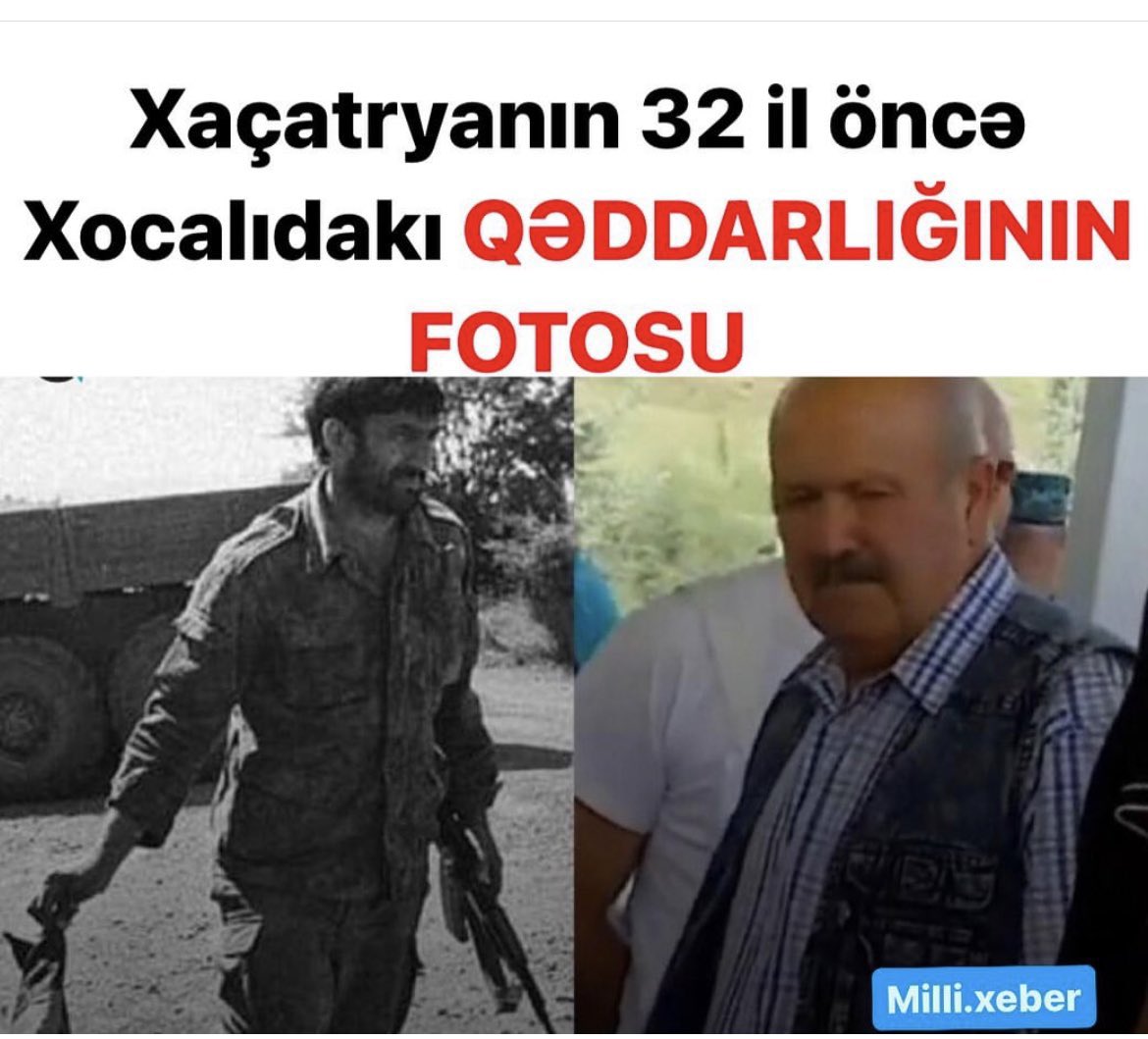 BloggerSuleyman's tweet photo. The next game of playboy Aliyev😀

They arrested someone named Vagif Khachaturyan who killed Azerbaijanis in Khojaly 32 years ago. How funny🤣. maybe Aliyev wants to start a war next time with such a cheating game. Today, most intelligent people in Azerbaijan know that it was Heydar Aliyev who personally caused the Khojaly incident (Dictator Aliyev's father). In Azerbaijan, all the TV channels under Aliyev are talking about this man named Vagif. Fake witnesses who allegedly experienced the events of Khojaly are put on TV. Dictator Aliyev is enough, mock Azerbaijanis. Everyone knows that this is one of your next scam games

For 30 years, the Aliyev family has been terrorizing and committing genocide against the people of Azerbaijan🇦🇿- Everyone knows that

What is interesting to me here is Aliyev's purpose in playing this Vagif game? what is his plan?🤔 @hrw @amnesty @Europarl_EN @JoeBiden @SecBlinken @RubenVardanyan_ @1VicePresident @EmmanuelMacron @ArmenianWeekly @bakunews24 @DefenceSpeech @srfnews