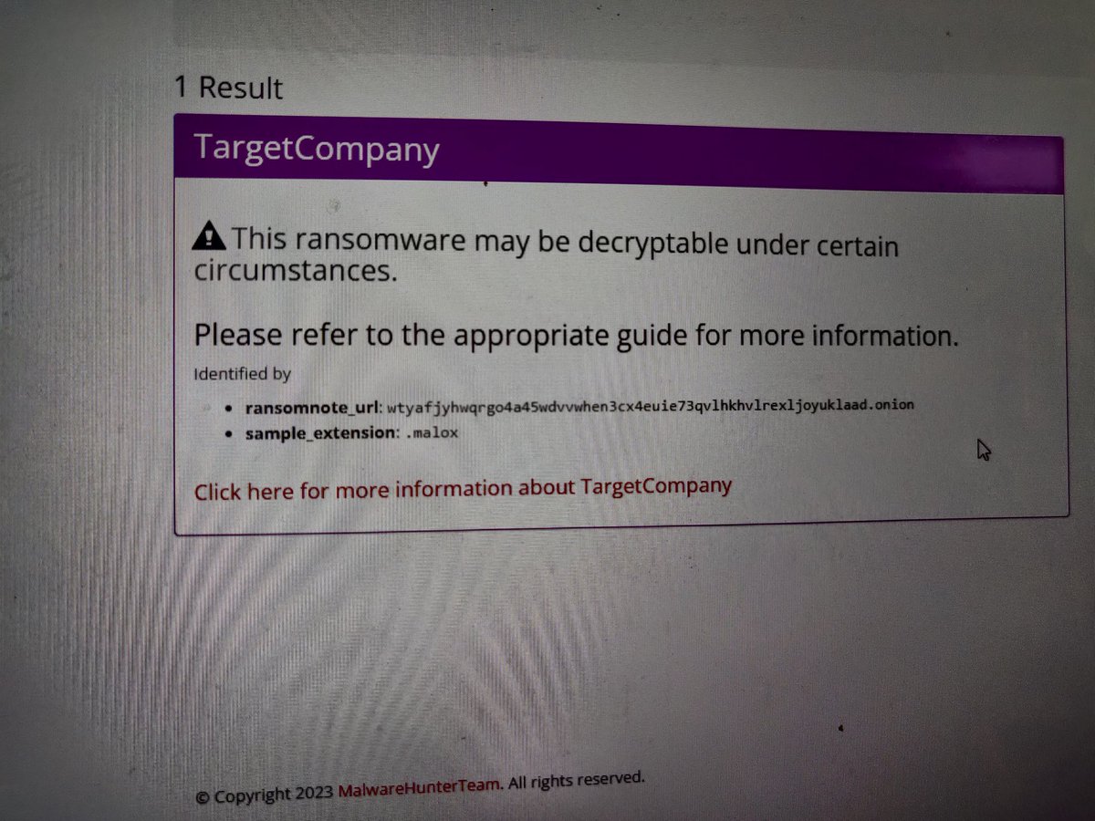 engsam07's tweet photo. @malwrhunterteam What will be the next sir , how can i get decryption tool. https://t.co/ZPD4g0xhkY