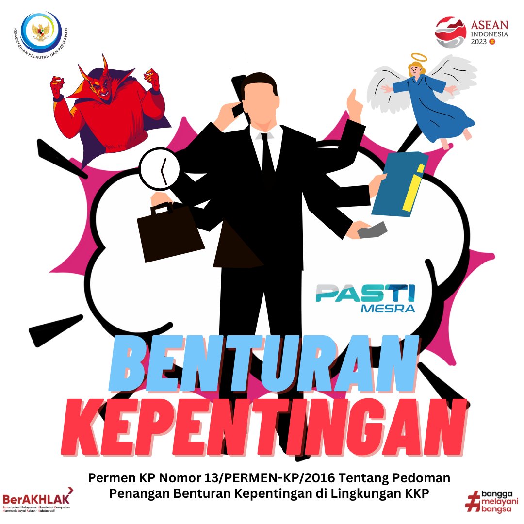 bkipmsemarang's tweet photo. Apa itu Benturan kepentingan ? yuk simak informasinya berikut ini. #ZIWBBM
#KKPThrive @kkpgoid @PUSAT_SSK_BKIPM https://t.co/A7S4kN8TMJ