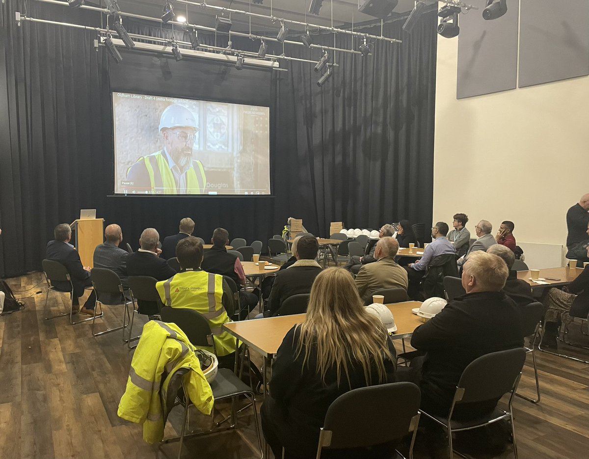 TilburyNorth's tweet photo. Today in our #countdowntocompletion at Oldham Old Library we brought the team together for a steel signing ceremony. The event celebrated the history &amp; future of the heritage building &amp; marked the collaborative energy that achieved this milestone. 
#TilburyDouglas #Construction https://t.co/iN8AEJvHVo