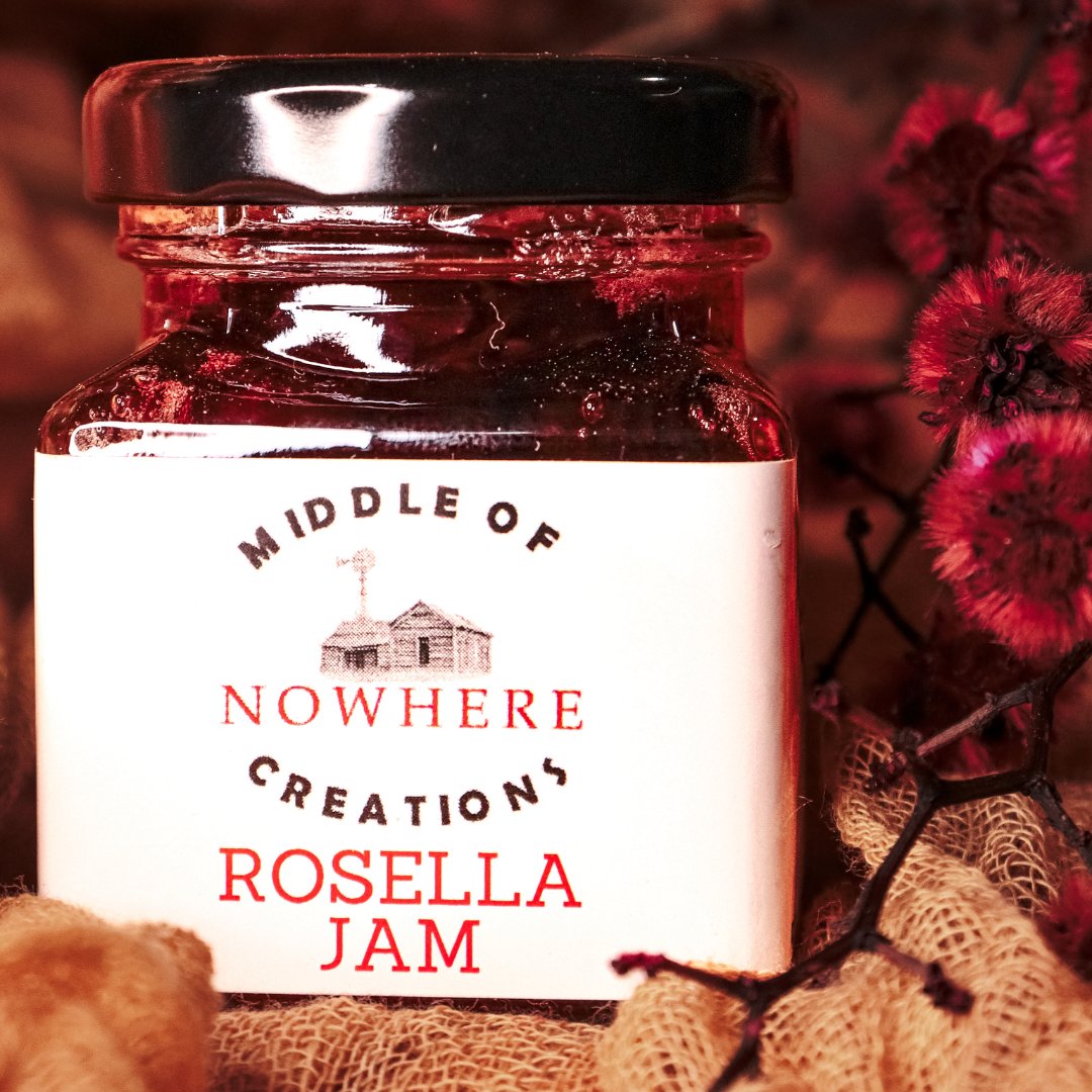 We now have ROSELLA JAM back in stock!!! 
Step into a world of pure bliss with Middle Of Nowhere Creations' exquisite Rosella Jam, a delightful creation that embodies the very essence of Australia's natural beauty.