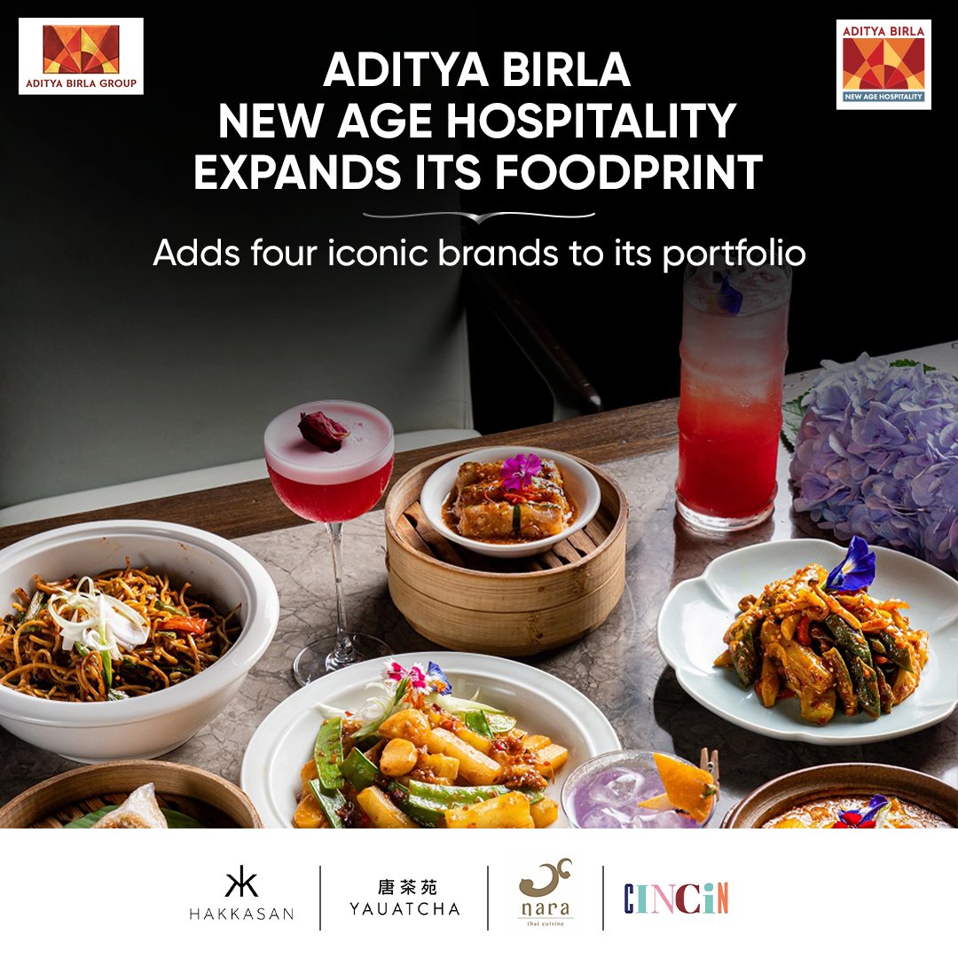 Aditya Birla Group's hospitality arm, Aditya Birla New
Age Hospitality (ABNAH) has announced a strategic deal to add four iconic restaurants brands— Hakkasan, Yauatcha, Nara Thai and CinCin to its growing portfolio.

Learn more here bit.ly/43ODzSm