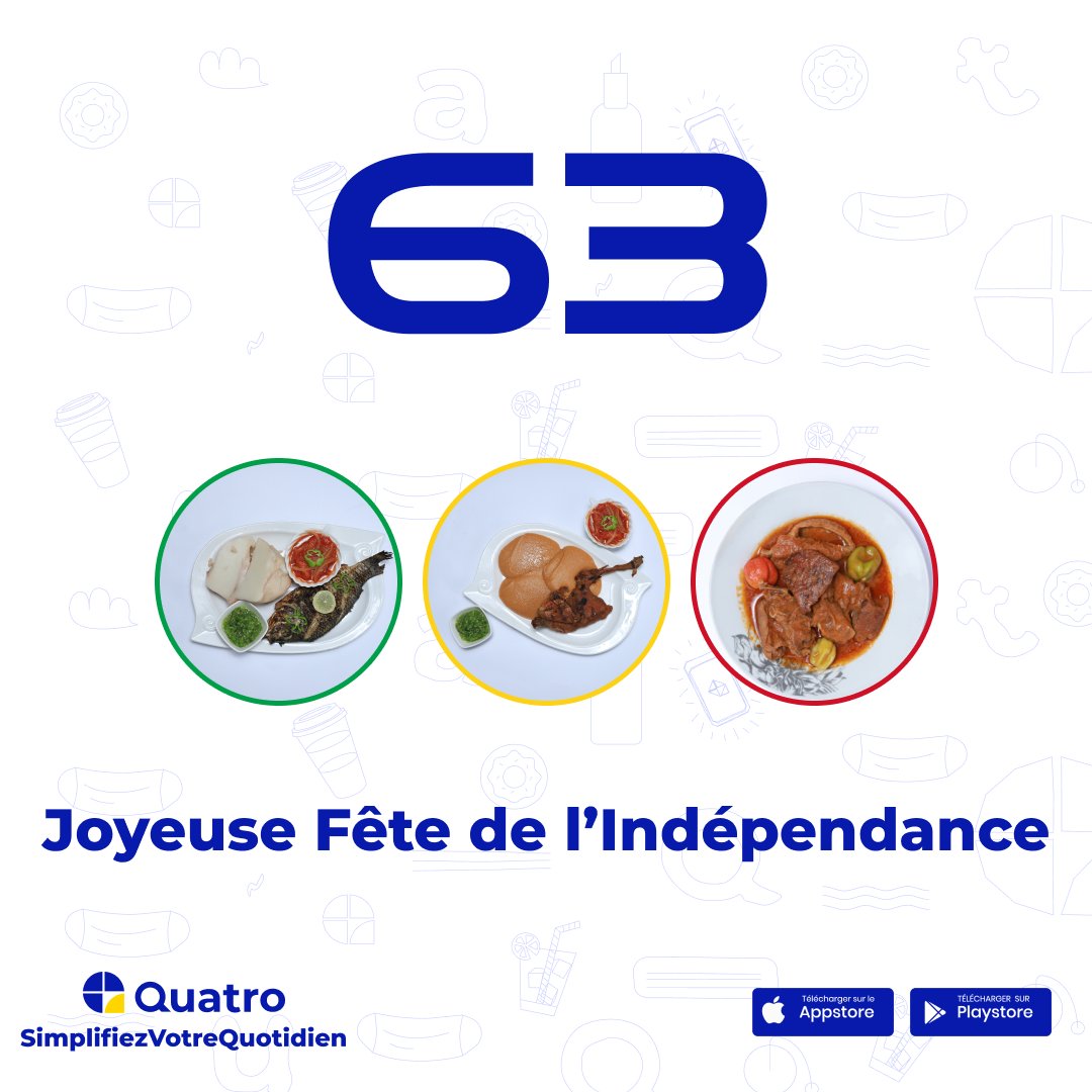 Commémoration de la liberté de l'indépendance.
A toutes les personnes qui travaillent pour le rayonnement de notre chère patrie.
Bonne fête.
#Quatro #Cotonou #SimplifiezVotreQuotidien