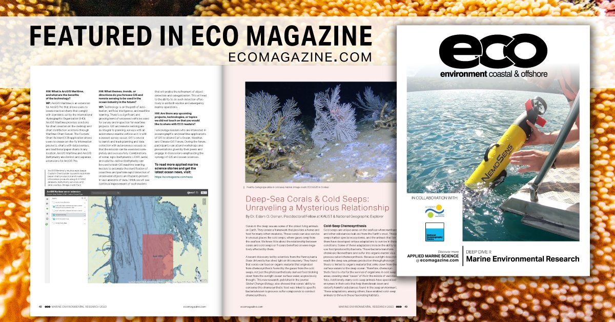 Eslam_O_Osman's tweet photo. 📢 Our recent deep sea discovery about #corals in #coldseeps is featured in @ecoMagNews, among other latest innovations and discoveries in marine science.
Grateful to the study team, especially @IlianaBaums
Read : https://t.co/iB5ld4hZYe or https://t.co/hpPYEXJM2G
@InsideNatGeo https://t.co/88n8ylwzdV