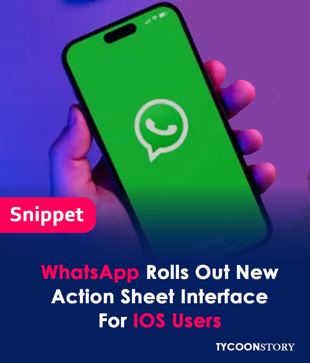 TycoonStoryCo's tweet photo. Whatsapp Is Launching A New Interface For Action Sheets On Ios
#whatsappupdate #WhatsAppiOS #WhatsappGroup #WhatsAppNumber #iosappupdates #translucent #navigation #minimalisticdesign #modernui #appstoreupdat @WhatsApp https://t.co/tt4AYtPFZt