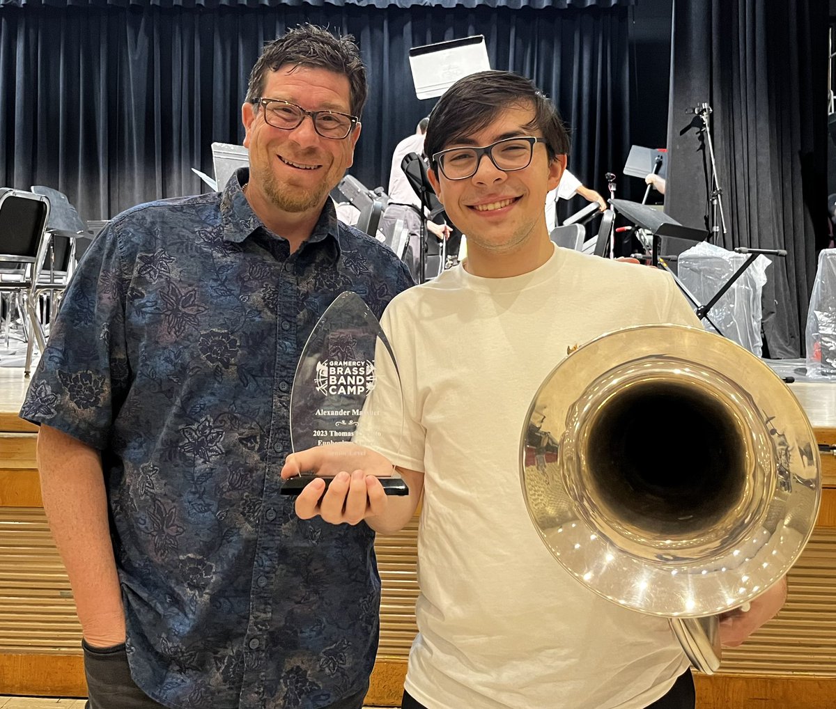 Congratulations to Alex Massuet on his attendance at the prestigious Grammercy Brass Band Camp!
Alex was this year’s Pinto Award too!