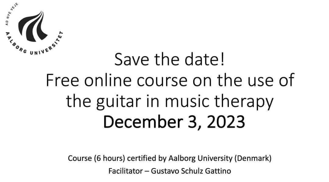 Every year, I run a free online course on a topic relevant to music therapist practice (certified by Aalborg University). This year the subject is the use of the guitar in music therapy. #musictherapy #musictherapist