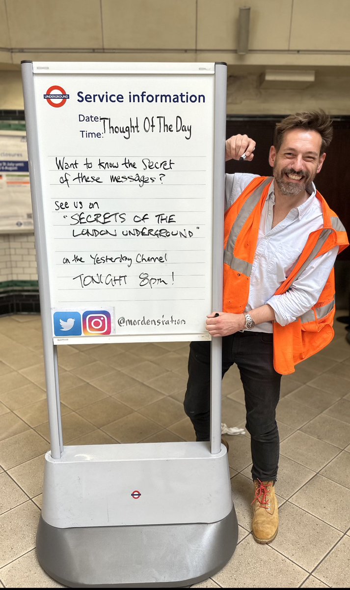 WANT THE SECRET
STORY OF OUR BOARD MESSAGES?
Our colleagues tell all on TV
tonight:
'Secrets of the
London
Underground' on the
'Yesterday
Channel' 8pm @MrTimDunn @YesterdayTweets #SecretsOfTheLondonUnderground