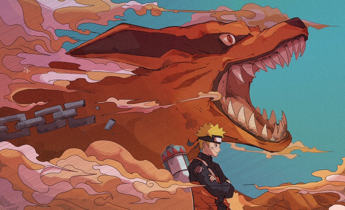 4th_tsunade's tweet photo. Naruto and Kurama 🔥 https://t.co/XkIhFBEngL