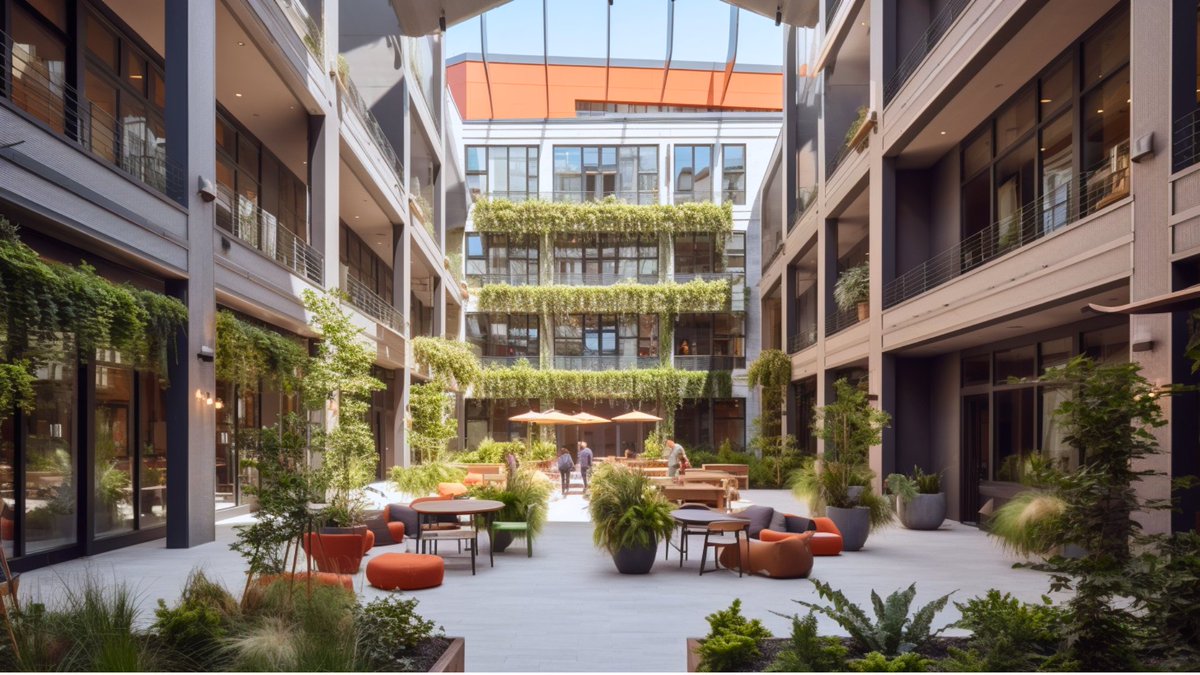 AdzeDesigns's tweet photo. A well-designed outdoor space at work can improve well-being, increase productivity, and attract talent. Don't underestimate its power. #WorkplaceDesign #OutdoorSpace #office #interiordesign https://t.co/mrhg1hUYRu