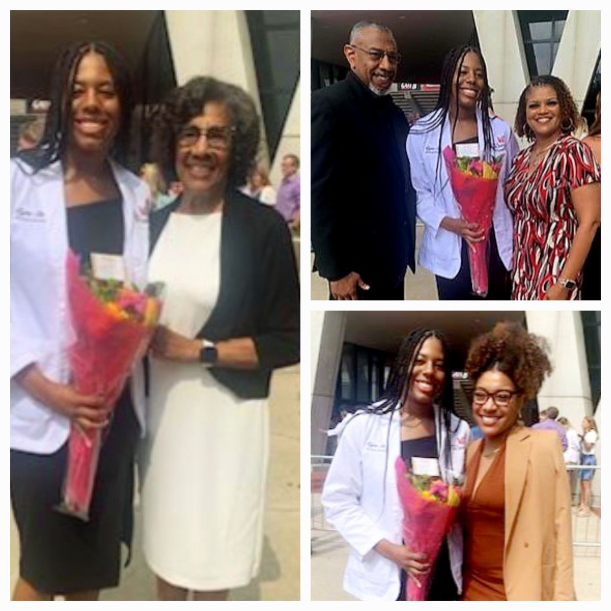 esimmons1212's tweet photo. Meet our Med Cat Kyra💜! White Coat Ceremony🥼 ✔️ 1st day of Med school🩺 ✔️ Proud Parents💜 ✔️ #expectinggreatthings #UCMedSchool #classof2027 #keepbelieving #futuredoctor https://t.co/rXweNQSvIR