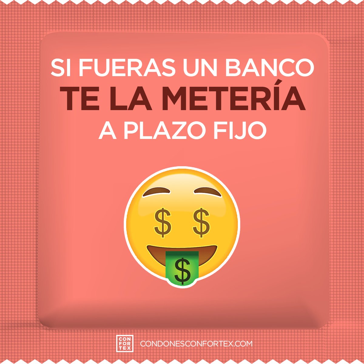 ¡Comparte este post con tu banco de confianza! 🤑🤑🔥🔥

#Confortex #UsaCondon #Condones #UseCondom.