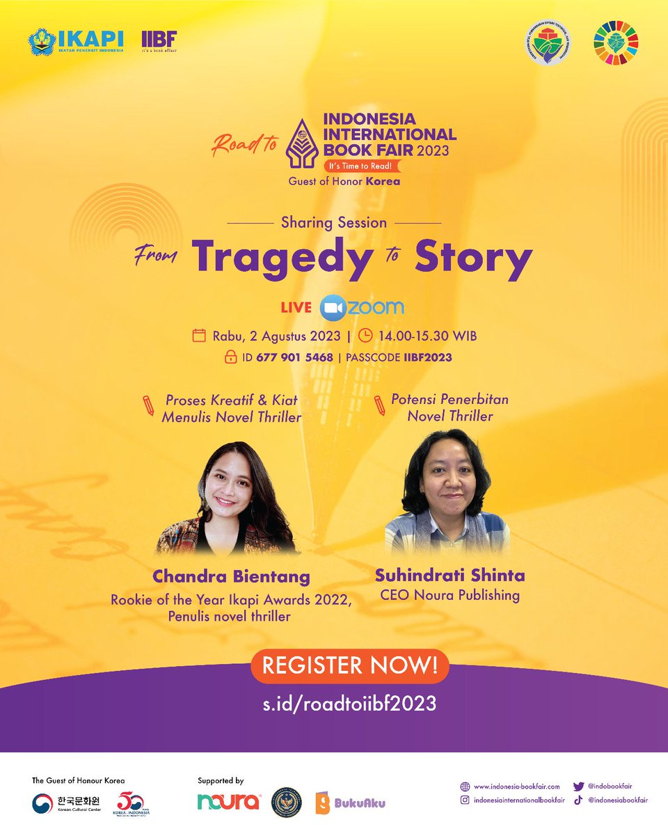 Indobookfair's tweet photo. Lagi capek gini ada yang mau ngobrolin hal-hal bikin tegang dan memicu adrenalin. Gaskeun sekalian deh. Besok, 14.00-15.30 WIB.
Yook, daftar di https://t.co/tm0TOa8J6B
#RoadtoIIBF2023
#ItsTimetoRead
#IIBF2023 https://t.co/I0HYU1Keft