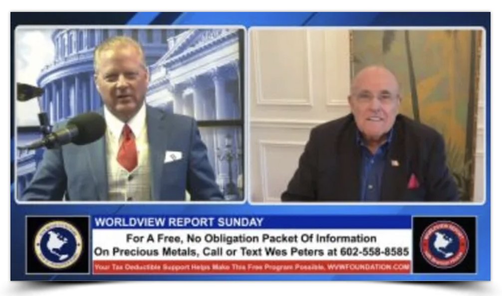 Worldview Report Sunday with host, Brannon Howse, and guests Steve Kirsch, Rebecca Terrell, and Mayor Rudy Giuliani

worldviewreport.com

#WorldviewReportSunday #BrannonHowse #RudyGiuliani #stevekirsch #rebeccaterrell