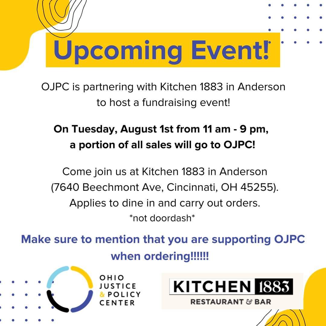 Ms_Toy_2U's tweet photo. Need an idea for lunch/dinner. Dine at Kitchen 1883 to support OJPC on August 1st! 
OJPC will receive a portion of sales on dine in and carry out orders from Kitchen 1883 in Anderson. (not doordash) Be sure to mention that you support  OJPC.#ojpc #fundraiser #criminaljustice https://t.co/njKyBvUaCl