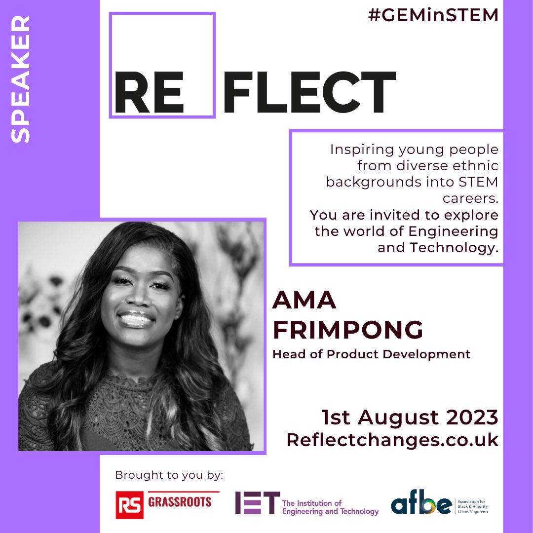 dramafrimpong's tweet photo. On my way to REflect 2023, and I couldn’t be more excited! Another event I wish was available when I was growing up and not knowing where to look or where to go! I’m soooo honoured that I get to do this 🤩🙌🏾 @WeAreRSGroup @AFBE_UK @TheIET #reflect2023 #geminstem #stem https://t.co/Yc4wRcacMy