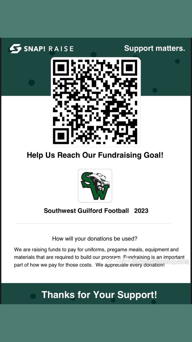 SWGHS_Football's tweet photo. "Family and Friends today is the last day of our fundraiser. We need to raise $2000 to reach our goal. We are asking you to please donate on this last day to help us. Thank you for donating and sharing, we are grateful!" 

https://t.co/JR9sxNi809 https://t.co/vdRuLUpb0q