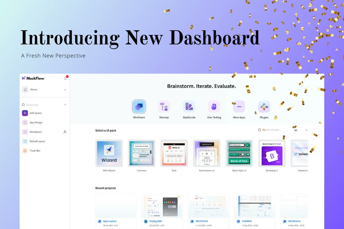 mockflowapp's tweet image. Redefining the future of design workflow! MockFlow's new dashboard takes the lead. Experience the magic of sleek spaces and powerful organization for an unparalleled design journey. 
Discover a design experience like never before. Explore it now!
wireframepro.mockflow.com
#mockflow