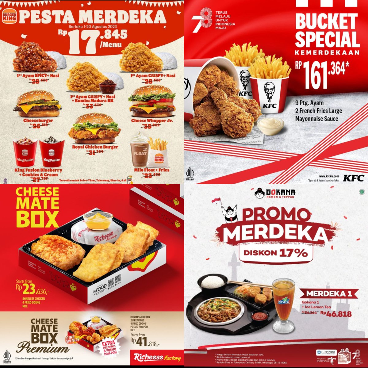 Promo Makanan dan Minuman Spesial Hari Kemerdekaan Indonesia🇮🇩

- A thread -