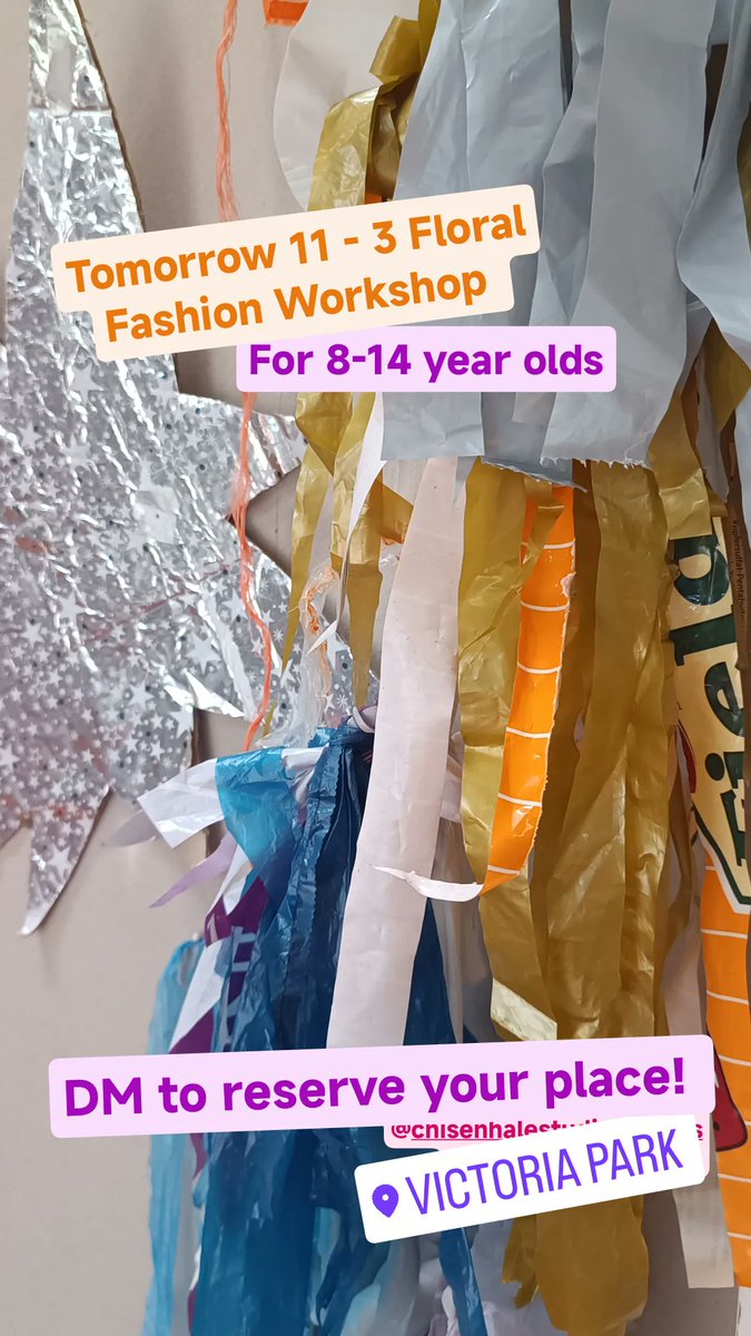 Tomorrow 11am - 3pm Recycled Fashion for 8 - 14 year olds. DM for more details!

#art
#freeworkshop
#SummerHolidays
#victoriapark
<a href="/TowerHamletsNow/">Tower Hamlets Council</a>