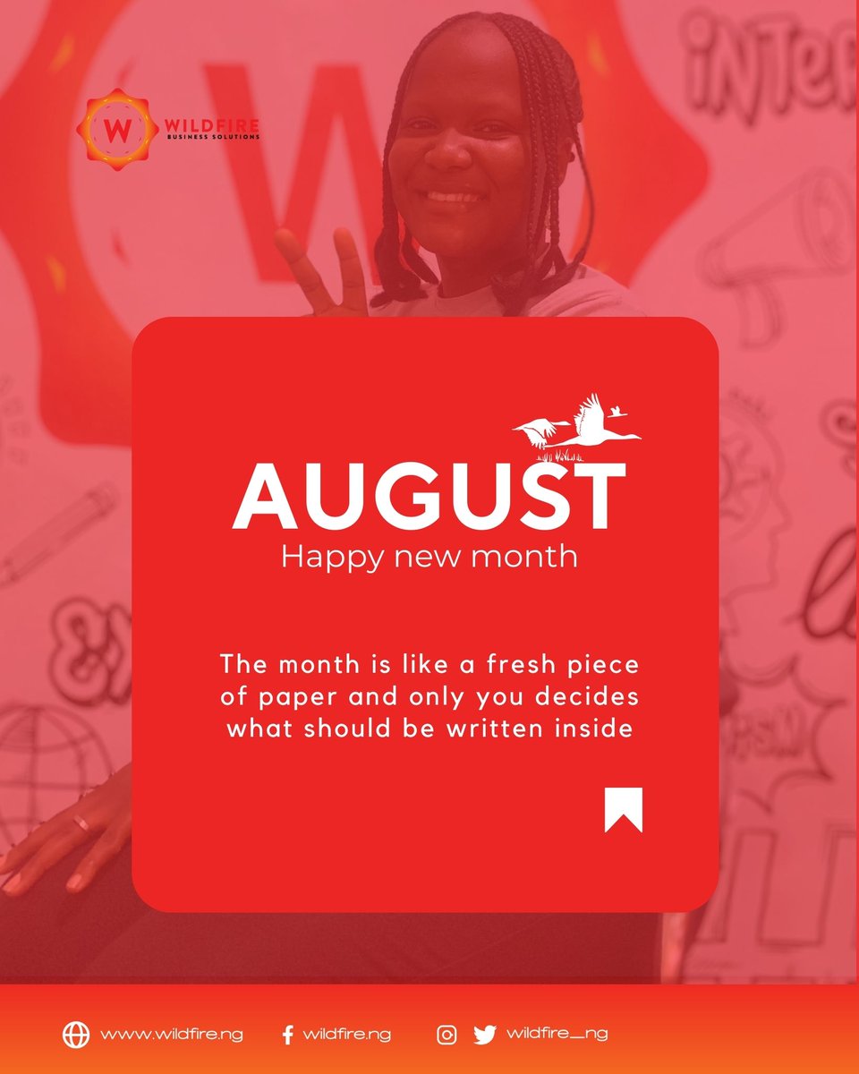 WildFire_BS's tweet photo. Happy New Month! 🎉
We're thrilled about August and the opportunities it holds for us and your business.
WHAT ARE YOUR PLANS FOR THIS MONTH?
Let's make this a productive and fulfilling month together!
#XTwitter #marketing #Firstmanagersacked #Girlfriendday #Alozie #branding https://t.co/zeMGEISecG