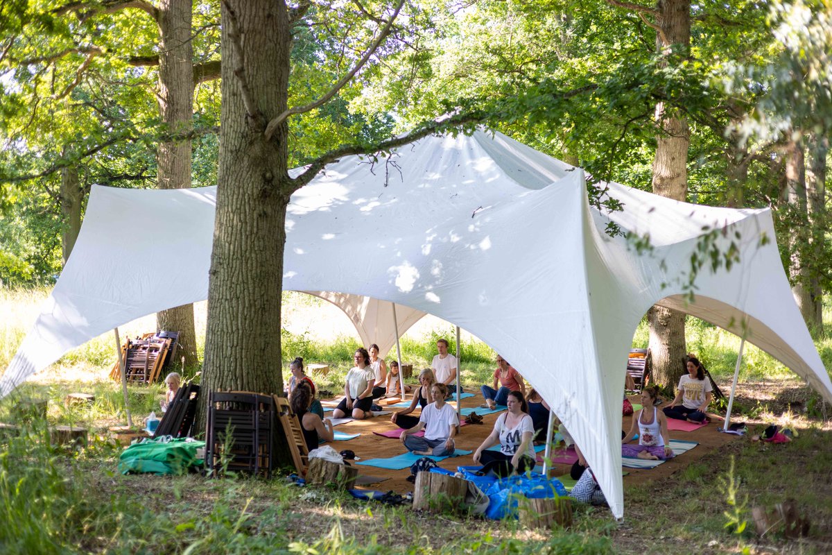 Morning yoga in the woods with Lolly at the festival was a serene treat! 🧘‍♀️ This September, join our 3 day yoga retreat at Boldshaves & indulge yourself in some yoga based self care, gorgeous food & even better company 👉loom.ly/ccww7Vk #Wellness | #UKFestivals | #Yoga