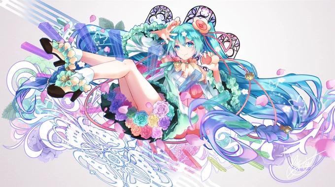 お花ちゃん #マジカルミライ2021 #初音ミク #イラスト #ボカロ