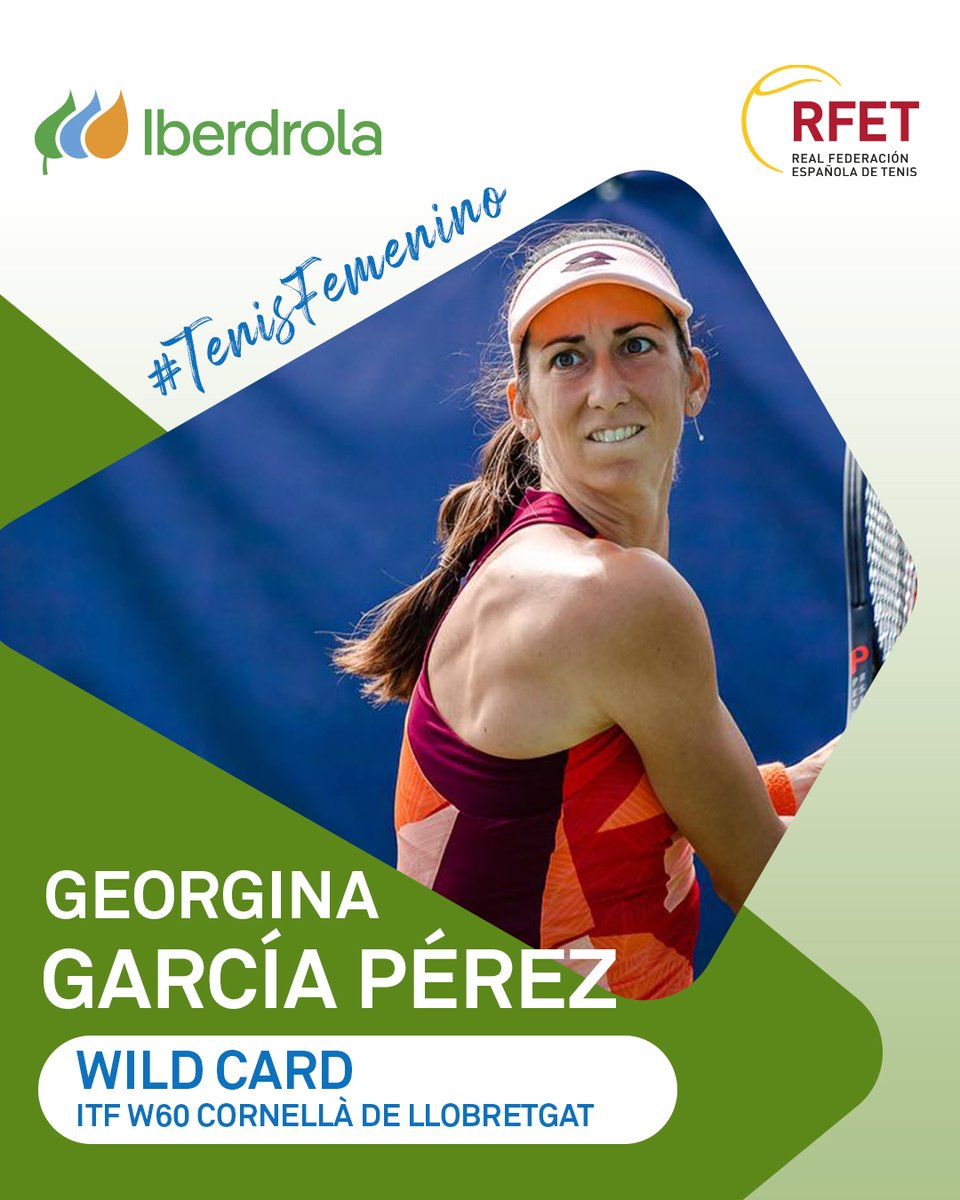 RFETenis's tweet photo. 🚨 Aviso de HURACÁN🌪️ en Cornellà🚨

Georgina García Pérez debuta este martes en el #ITF W60 #WTecCup gracias a una WC @iberdrola de la RFET 💚

¿Estáis preparad@s ? 🙌 https://t.co/cctdV24uKn