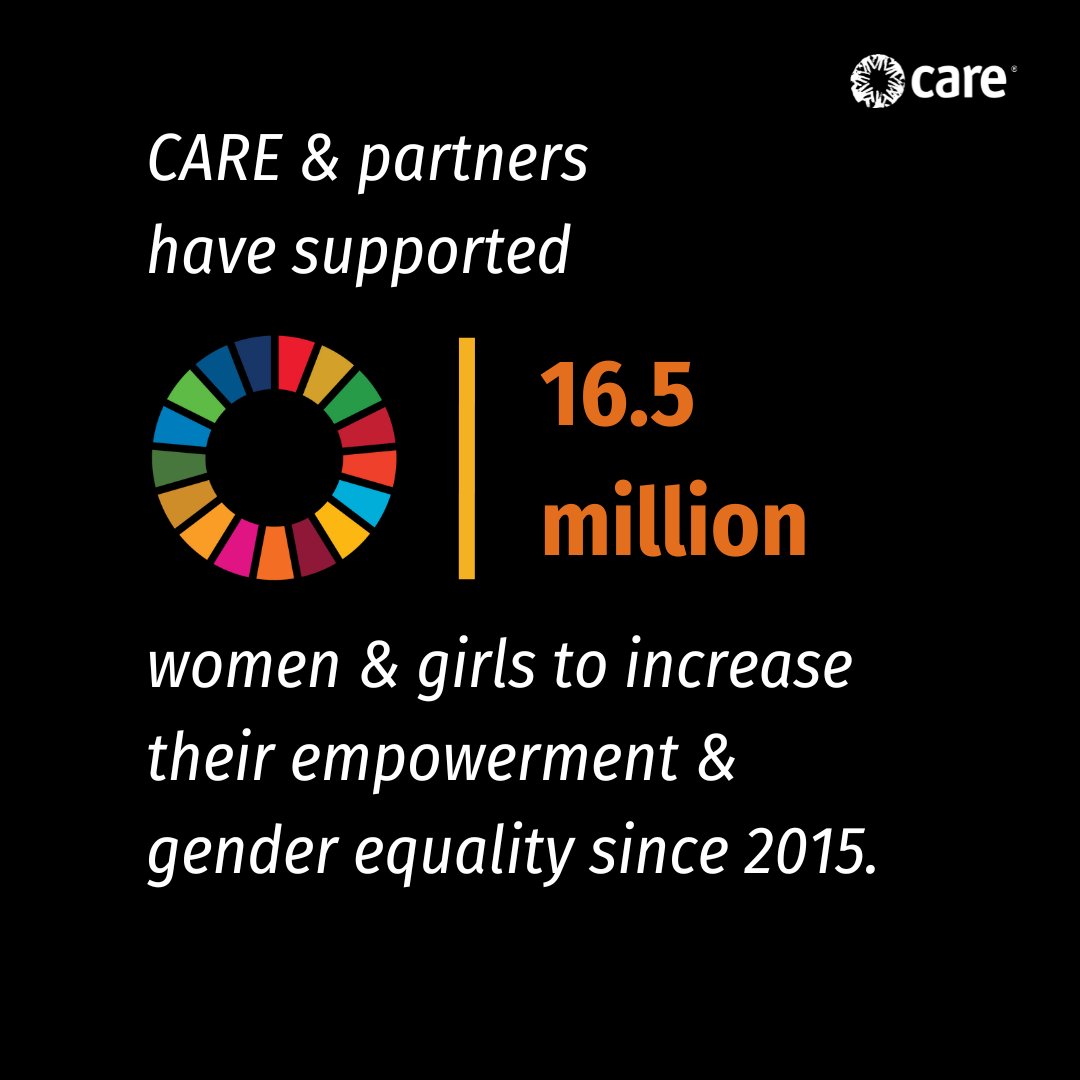 CARE and partners have supported 16.5 million #women &amp; #girls to increase their empowerment and #GenderEquality since 2015. 
What do we mean by this? Follow the thread🧵👇🏾