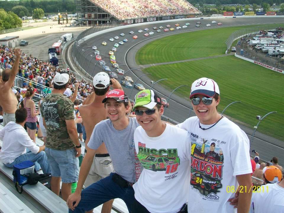 Xitmnt85's tweet photo. @daltongood8 Watched from the very top of turn 4 that day. Going to the track with the same guys this weekend, 12 years later.  #MISpeedway #rowdynation https://t.co/6iCHsdD3HM