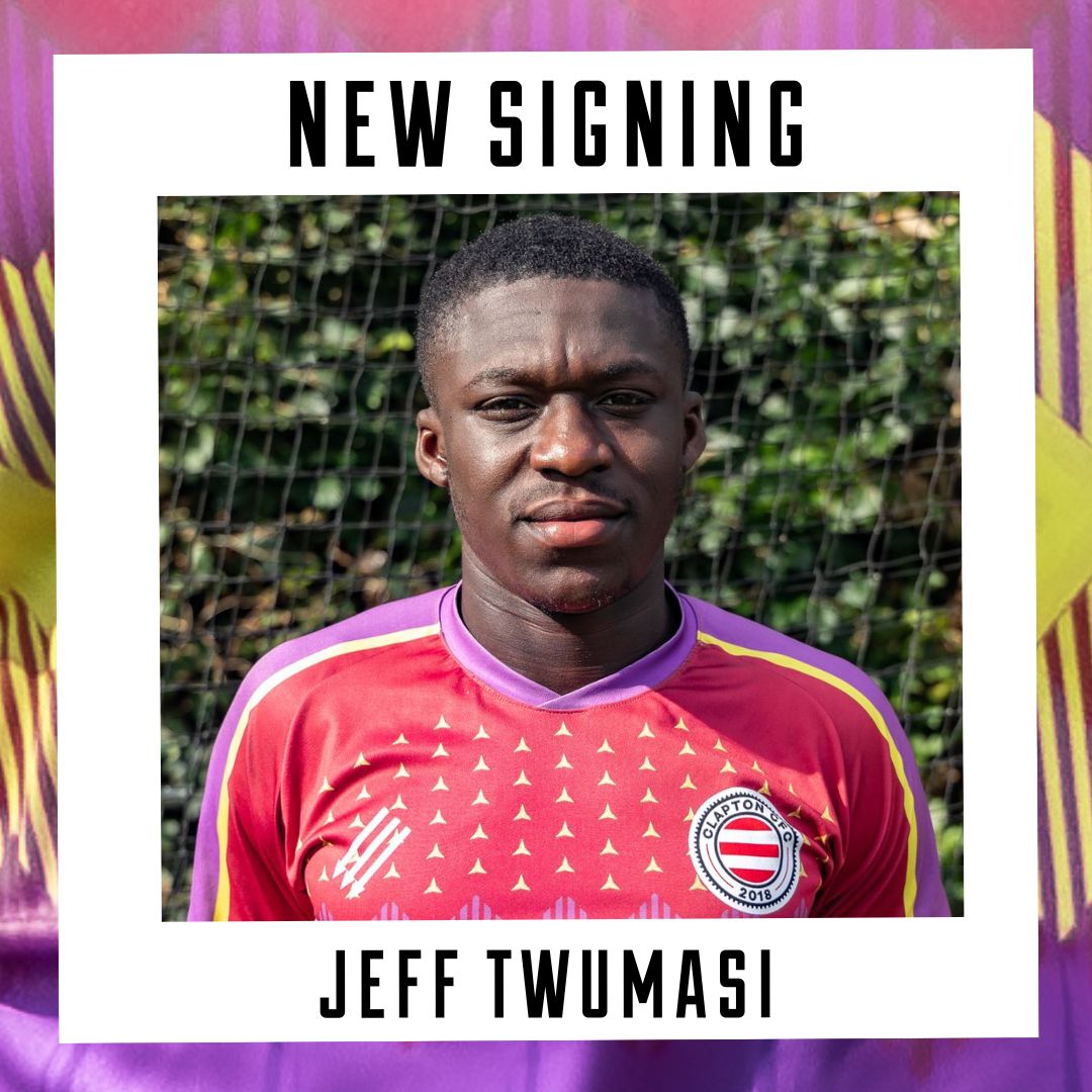 Jeffrey Twumasi with the words 'new signing'