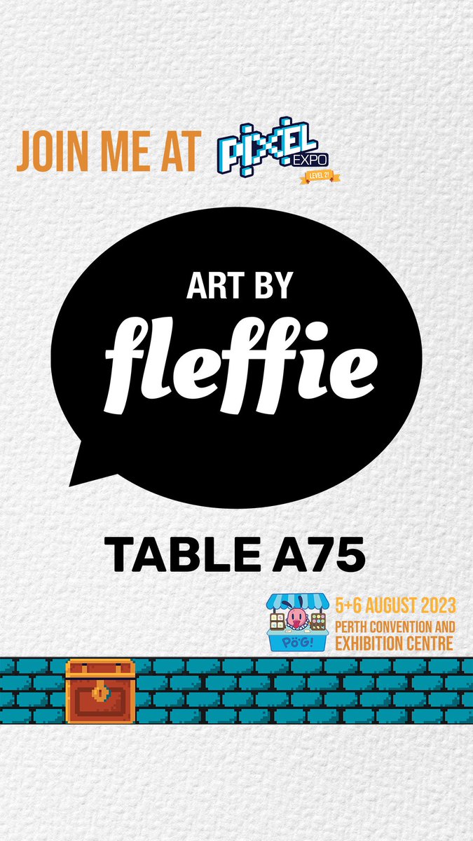 fleffie's tweet photo. Hi Perth! I’ll be at Pixel Expo: Level 2 this weekend 5-6th August at the PCEC!
Come see me at table at A75 and check out my new collection of paintings ☺️
Hope to see you there! #Mypixel https://t.co/HM3QTsRnmU