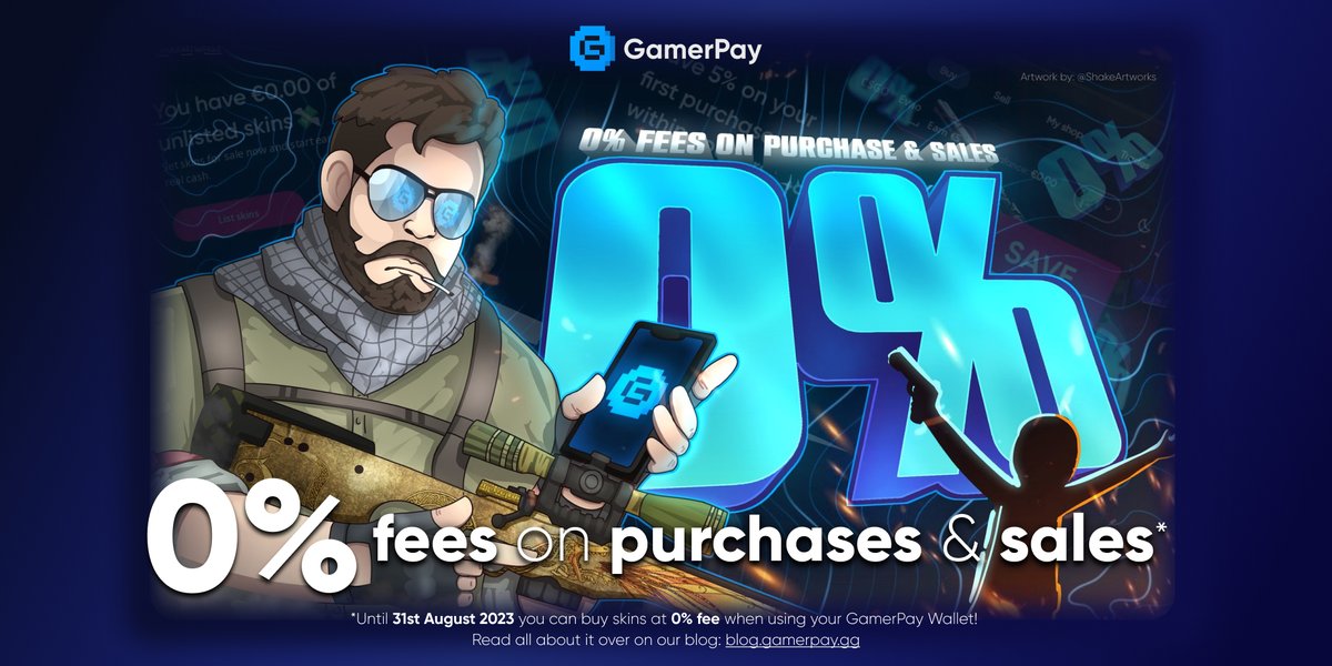 GamerPayGG's tweet photo. BIG NEWS: We will continue to allow all users to buy and sell skins on GamerPay at 0% fees throughout August 🚀

By using your Wallet you can buy new skins at 0% purchasing fee.

This means that you can sell skins on GamerPay (always 0% fee) and then afterwards buy news ones, with your balance, at 0% fee.

We are still looking for feedback on this unique fee model, so kindly share 🙏
