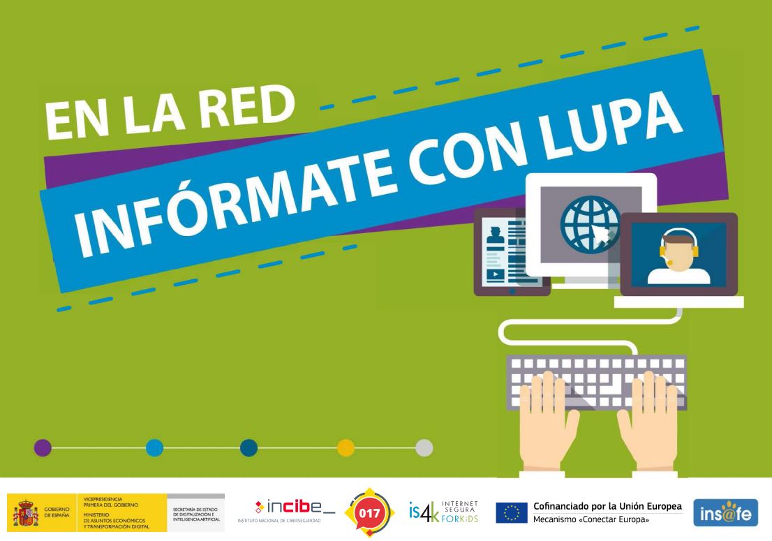 Conciencia a tus hijos/as sobre la importancia de contrastar la información📄 que se recoge en #Internet. ¿Cómo has llegado a este contenido? 🔍 ¿Quién lo ha escrito?✍️ 

Descarga nuestro recurso “En la red infórmate con lupa” incibe.es/sites/default/…