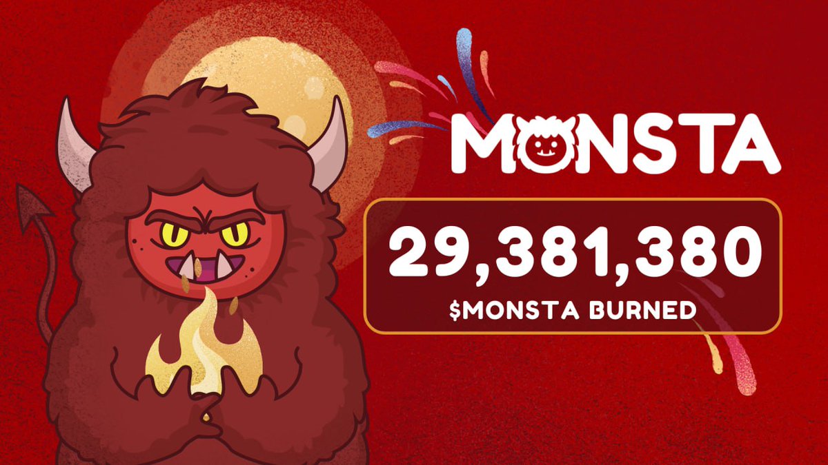 BasedMonsta's tweet photo. 🔥 29+ million $MONSTA burned 🔥

In case you missed it we burned just over 29 million $MONSTA last week! 🤯 🔥🔥🔥

These were collected in the kitchen during the cycle transition period and were handled via burn to minimize impact on the LP and other mechanics. https://t.co/hnnonjuyle
