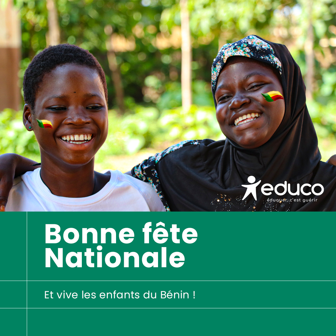 À nos chers enfants du Bénin, acteurs de demain, que votre Fête Nationale soit remplie de joie, de rires et de rêves réalisés ! 🇧🇯🇧🇯🇧🇯❤️ #educo #fêtenationale #AvenirRadieux #eduquercestguérir