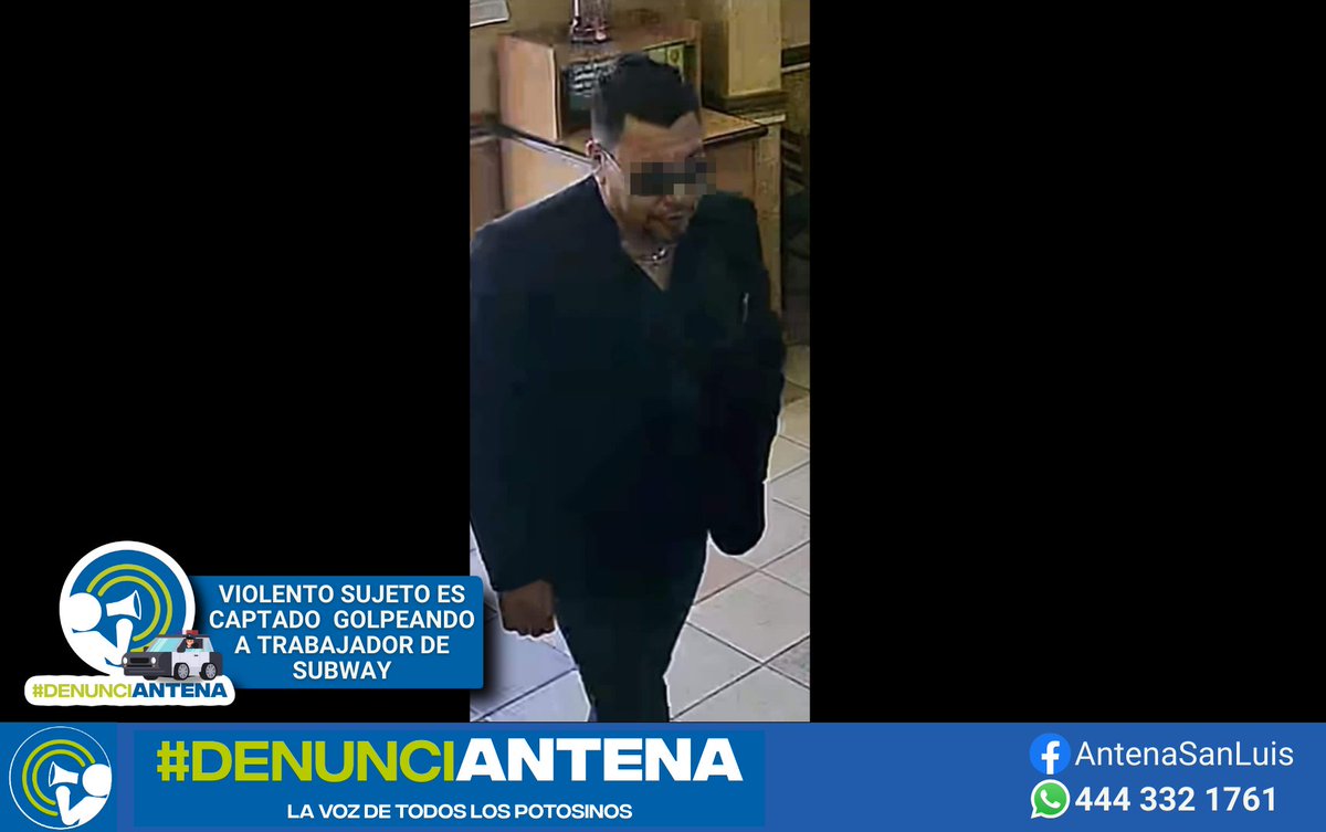 AntenaSanLuis's tweet photo. #SLP | #VIDEO Agreden salvajement3 a jovencito en Subway de #RutiloTorres
Por no querer darle "trato preferencial", violento sujeto arremetió contra el trabajador, provocándole fractura de nariz e inflamación del cerebro -> https://t.co/OUKi2t2Rdm https://t.co/yUT3BYLKmZ