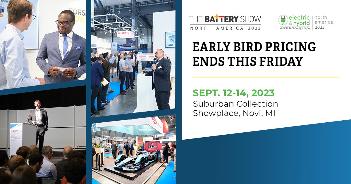EVTech Expo Europe (@evtechexpo_eu) on Twitter photo Join us as we bring together the world's biggest players in #battery and #EV technology at the <a href="/EVTechExpo/">Electric & Hybrid Vehicle Technology Expo</a>.
Grab your conference passes NOW before early bird pricing disappears!
utm.io/EVTOrgTW Join us as we bring together the world's biggest players in #battery and #EV technology at the <a href="/EVTechExpo/">Electric & Hybrid Vehicle Technology Expo</a>.
Grab your conference passes NOW before early bird pricing disappears!
utm.io/EVTOrgTW