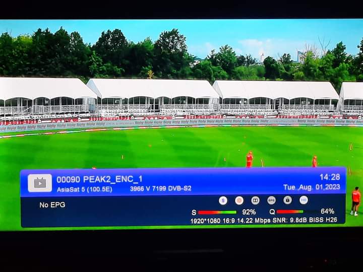 BissPakistan's tweet photo. Global T20 Canada 2023 
.
100.5°E 
ID : PEAK2_ENC_1 
3965 V 7200 
#BissKey : 8C 7F 65 70 53 47 16 B0 https://t.co/r6S8dTkcoI
