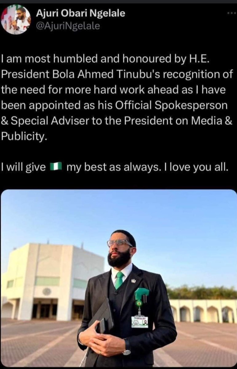 Ogonis: let's celebrate our own 
--------------------
Congratulations to Ajuri Obari Ngelale on your well-deserved appointment as the official spokesman and special adviser on media &amp; publicity to the President of the Federal Republic Of Nigeria