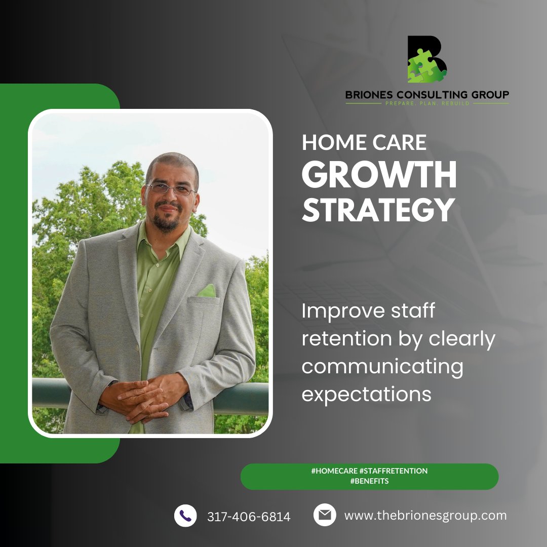 thebrionesgroup's tweet image. Improving staff retention in your home care business starts with clear communication. Set expectations together, foster a supportive environment, and achieve success as a united team. 💬🏠 #StaffRetention #HomeCareSuccess