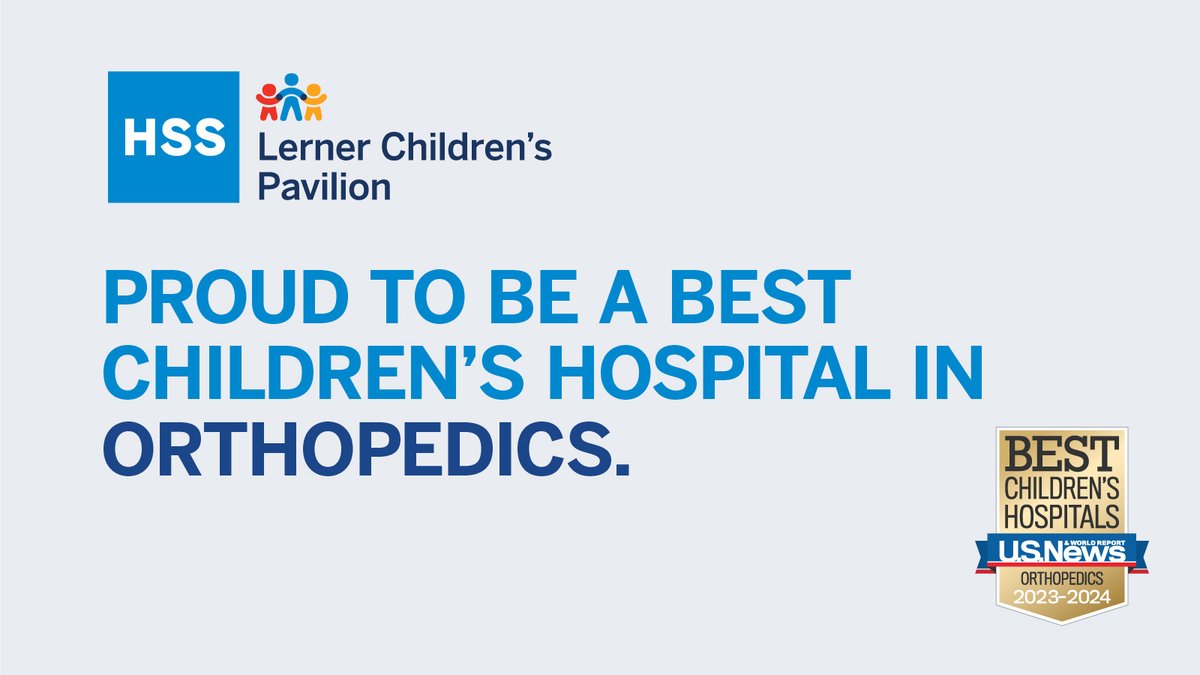 HSS earns unprecedented 14th consecutive national No. 1 ranking in #orthopedics and rises to No. 2 nationally in #rheumatology (highest in Northeast) by <a href="/usnews/">U.S. News & World Report</a> 2023-24 Best Hospitals: Specialty Rankings© report: news.hss.edu/hss-achieves-r…

#HSSRheum
#HSSKids