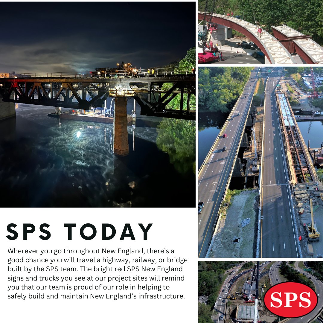 Wherever you go throughout New England, there’s a good chance you will travel a highway, railway, or bridge built by the SPS team. #SPSNE #BridgeConstruction #RailConstruction #HighwayConstruction #NewEngland #DesignBuild